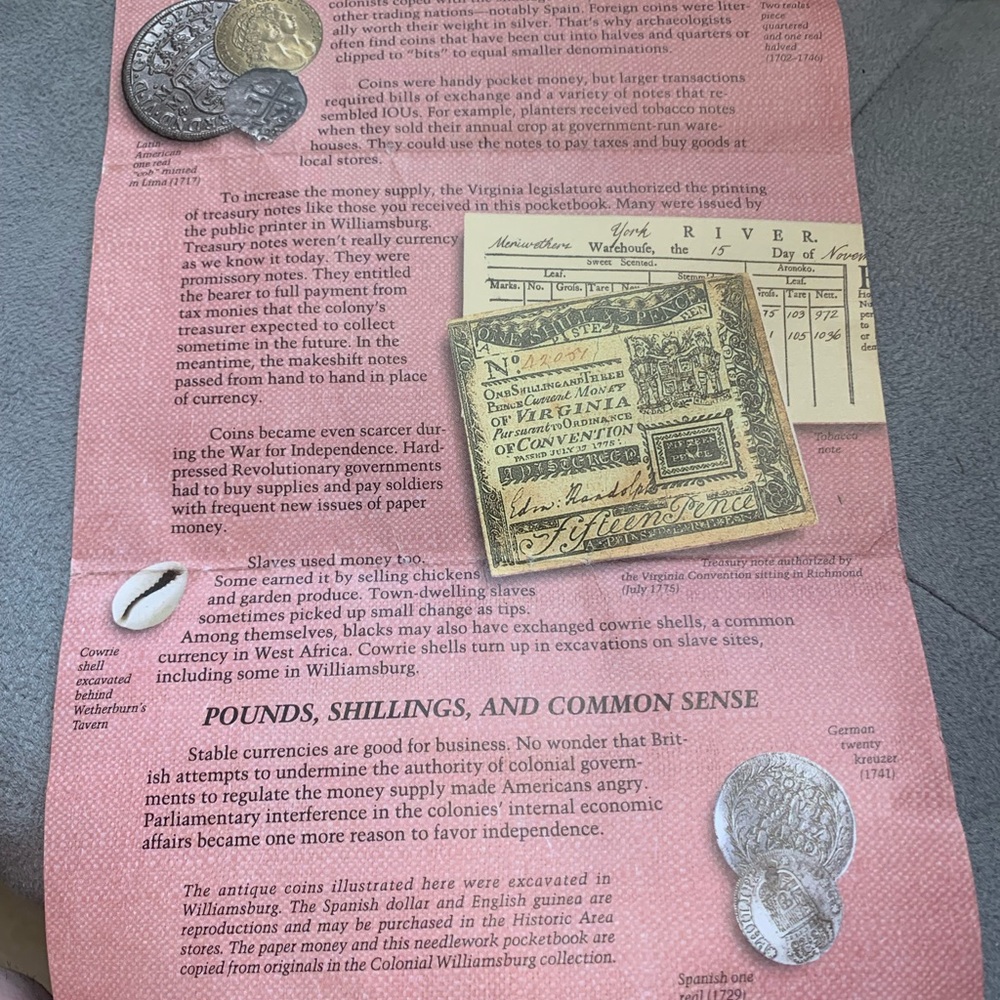 VTG Colonial
Williamsburg Bundle of 10
One Dollar Bills 1996 in Orig Pamphlet - Picture 10 of 16